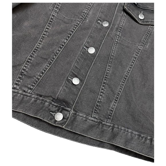 Calvin Klein Jeans Cropped Designer Denim Jean Jacket - Womens Large - Picture 3 of 5